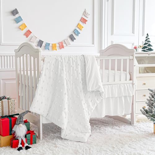 UOZZI BEDDING Tufted Dots Baby Comforter Set 3PC