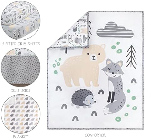 The Peanutshell 5 Piece Baby Crib Bedding Set - Woodscape