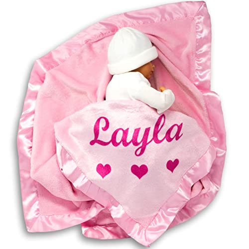 Custom Catch Personalized Baby Blanket - Pink Name Gift