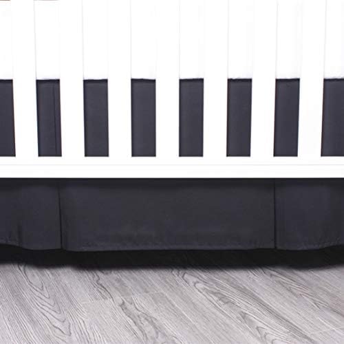 Belsden 2 Pack Crib Skirts with Split Corners Grey Black