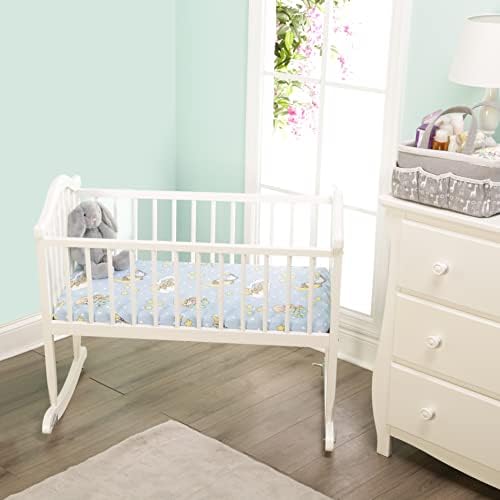 Precious Moments 2 Pack Baby Cradle Sheets - Fitted Set for Baby Boy