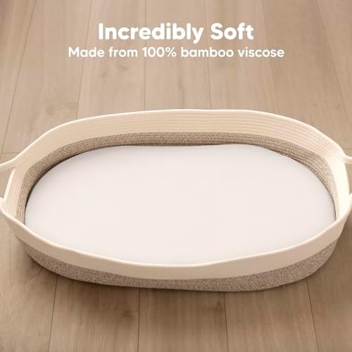 2-Pack Bamboo Bassinet Sheets for Baby Sleep Comfort