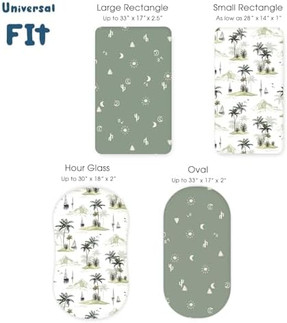 GRSSDER Stretchy Bassinet Sheet Set 2 Pack Universal Fit