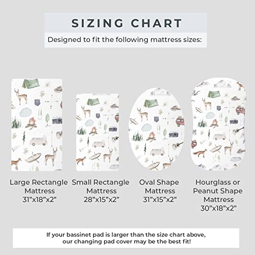 Pobibaby 2 Pack Bassinet Sheets - Woodland Pattern Soft Cotton Blend