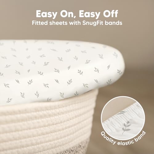 KeaBabies 2-Pack Organic Bassinet Sheets for Girls Boys