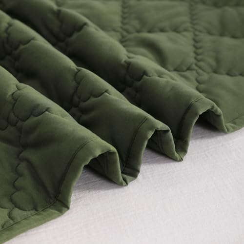 NTBAY Down Alternative Toddler Quilt Lightweight Warm Olive Green Crib Blanket