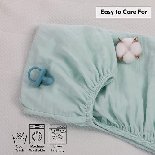 Cottonsis Muslin Crib Sheet - Organic Turkish Cotton Oeko-Tex Certified 52x28