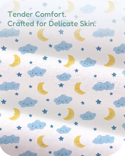 TotChill 2-Pack Mini Crib Sheets with CloudBlue Design