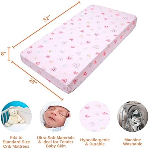 Rainbows Crib Bedding Set for Boys Girls - 4 Piece