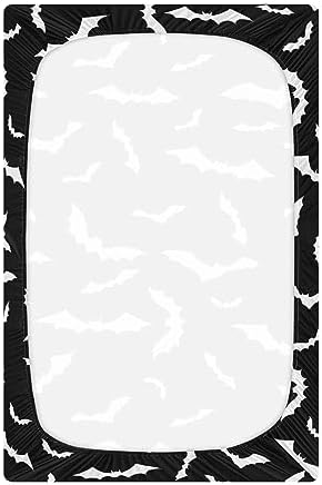 SHJI Baby Crib Mattress Black Bats Halloween Sheet