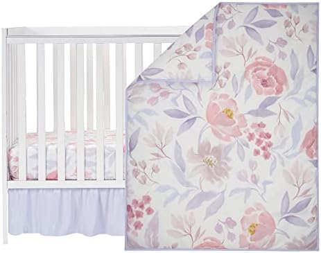 Bedtime Originals Lavender Floral 3-Piece Crib Bedding Set - PinkPurple