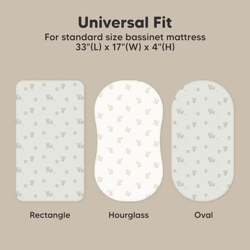 KeaBabies 2-Pack Organic Cotton Bassinet Sheets for Girls and Boys