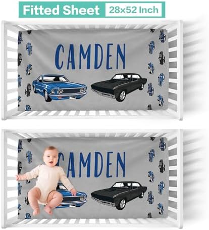 Custom Crib Bedding Set 3 Piece - Cars Design for Baby