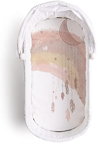 JumpOff Jo Hypoallergenic Bassinet Sheet with Dream Catcher Rainbow