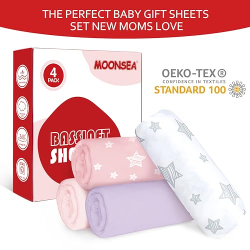 Moonsea Bassinet Sheets 4 Pack 33 x 20 Pink 1