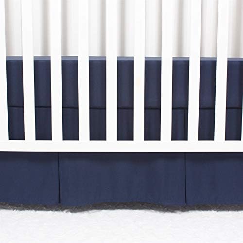 CaSaJa Navy Blue Classic Microfiber Crib Skirt