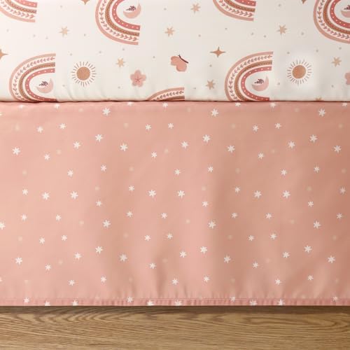 The Peanutshell 3-Piece Boho Rainbow Crib Bedding Set for Girls