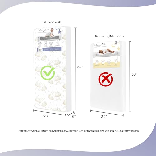 Dream On Me Twilight 5 Crib Mattress 2-in-1 Firm and Plush