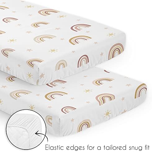 Sweet Jojo Designs Rainbow Baby Mini Crib Bedding Set 3pc