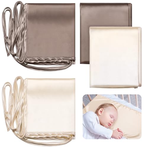 Hosuly 2 Pcs Satin Bassinet Sheets for Newborn Infant