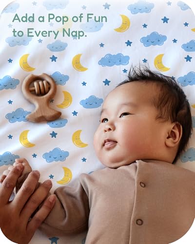 TotChill 2-Pack Mini Crib Sheets with CloudBlue Design