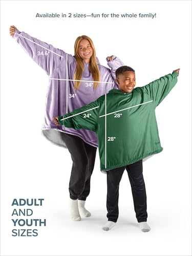 Bare Home Wearable Blanket Hoodie - Soft Plush Sherpa