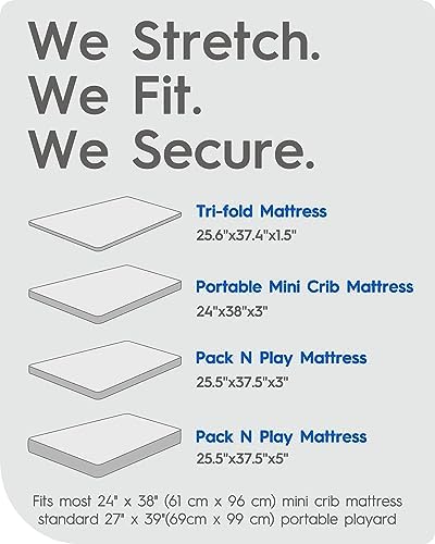 TotBasic Mini Crib Sheets 24x38 Ultra Soft Pack N Play Fitted Sheets