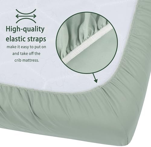 GUNTAIL 2 Pack Crib Sheets Soft Microfiber Brown Green