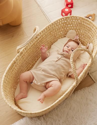 Momcozy Muslin Fitted Bassinet Sheet Set 2 Pack