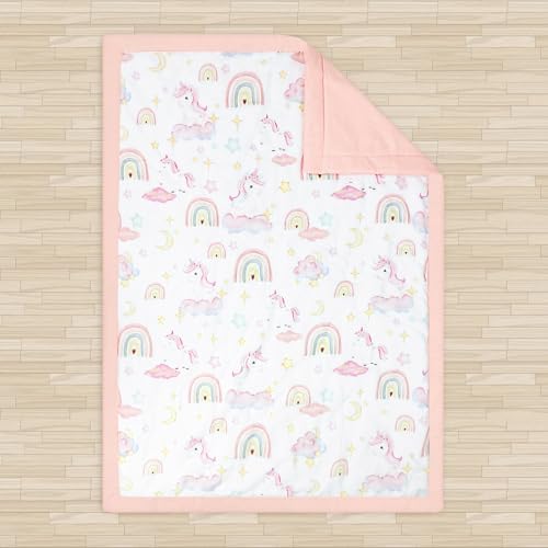 Pea Pod Muslin Crib Bedding Set 3-Piece Unicorn Rainbow