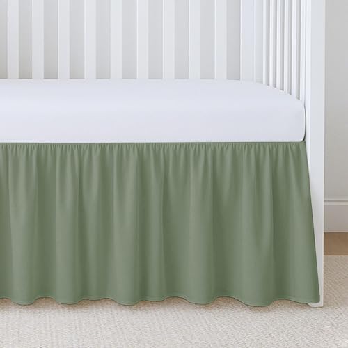 Silentnight Crib Ruffle Bed Skirt Microfiber - Sage Solid
