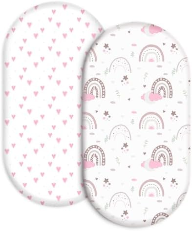 Soarwg Kids Bassinet Sheets 2-Pack Soft Breathable