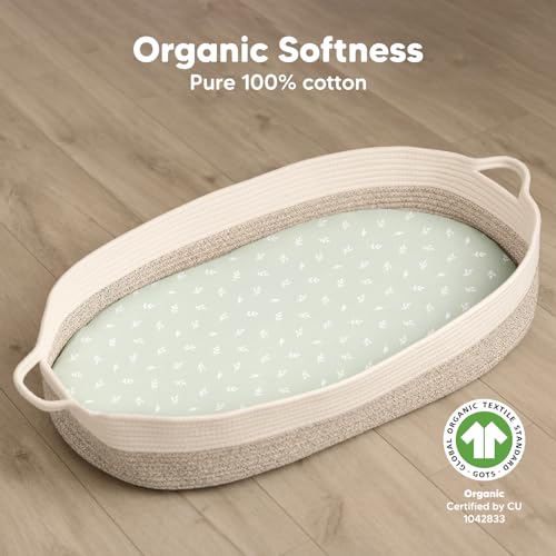 KeaBabies 2-Pack Organic Bassinet Sheets for Girls Boys