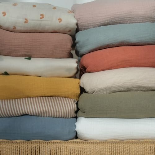 Huxie Mini Crib Sheets Organic Cotton Muslin Fitted Sheet 24 x 38