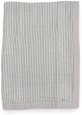 Little Unicorn Newborn Quilt - Grey Stripe