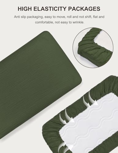 ZURLEFY Olive Green Bassinet Sheets 32x16