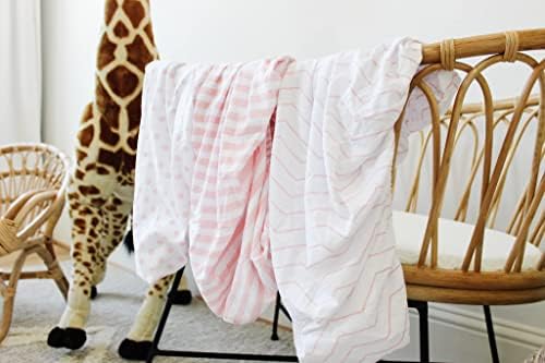 3 Fitted Bassinet Sheets Pink Set - OEKO-TEX Cotton