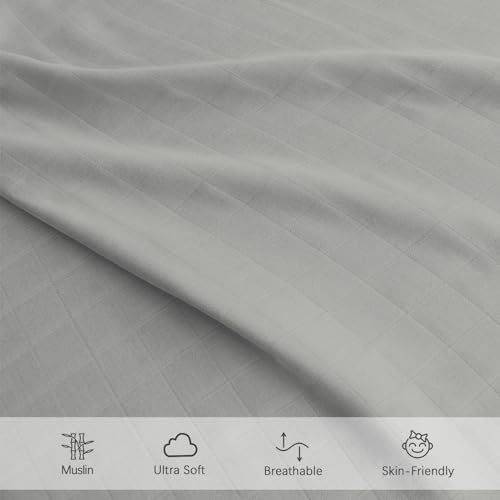 Biloban Muslin Bassinet Sheets 2 Pack Grey Pink 1