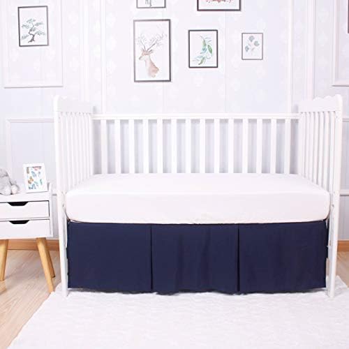 CaSaJa Navy Blue Classic Microfiber Crib Skirt