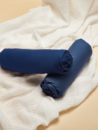 TILLYOU Crib Sheets 2 Pack Navy Stone Blue