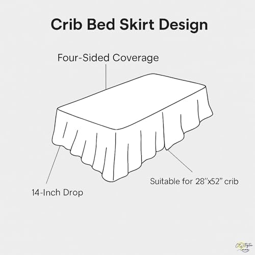 Cottington Lane Ivory Crib Skirt Dust Ruffle