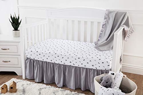 American Baby Company Ultra Soft Microfiber Ruffled Crib Skirt Grey