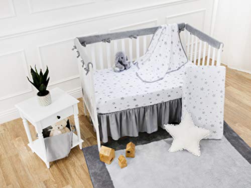 American Baby Company Ultra Soft Microfiber Ruffled Crib Skirt Grey