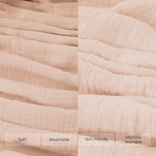 100 Cotton Extra Soft Muslin Crib Sheet for Baby Pink