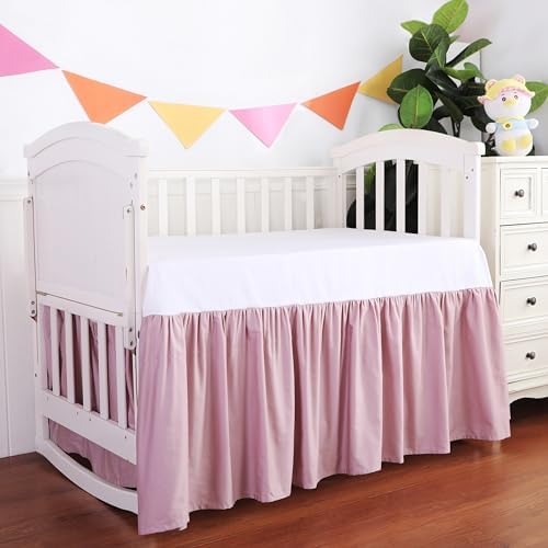 ShunjieHome Crib Skirt Dust Ruffle 100 Egyptian Cotton 400 Thread Count
