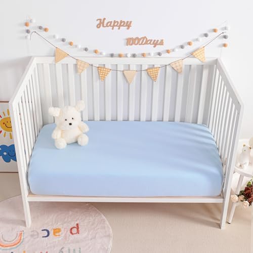 NTBAY 2 Pack Muslin Crib Sheets Soft and Breathable