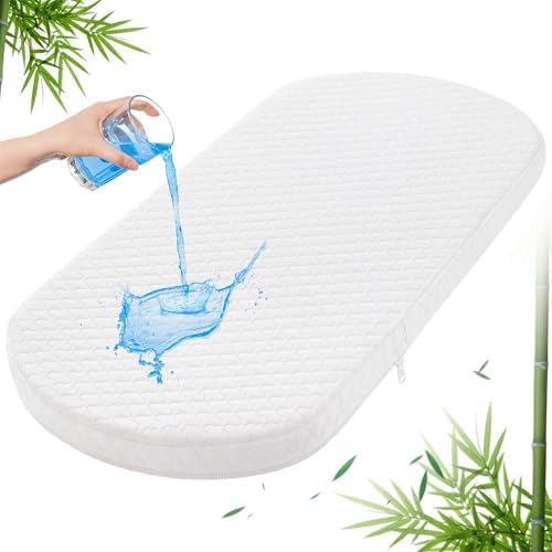 Pro Goleem Bassinet Mattress Pad 32x16 Oval Waterproof Bamboo Cover