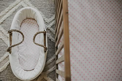 3 Fitted Bassinet Sheets Pink Set - OEKO-TEX Cotton