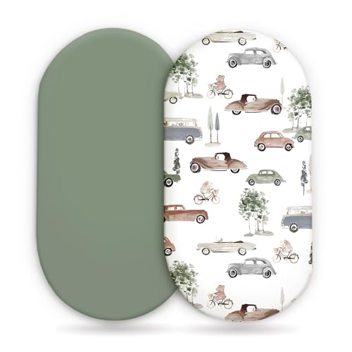 GRSSDER Stretchy Ultra Soft Bassinet Sheet Set 2 Pack