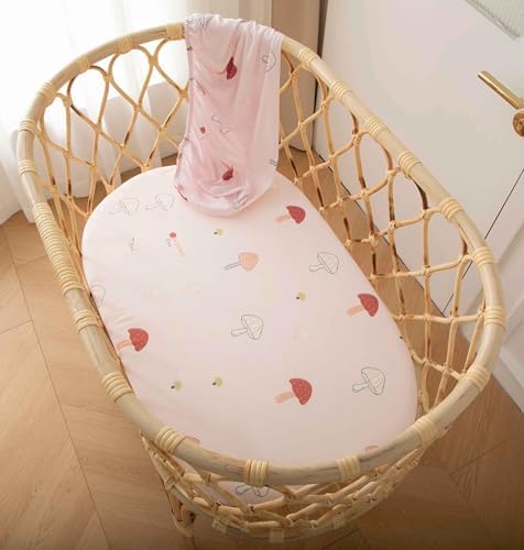 SDY Mushroom Bassinet Sheets Set 2 Pack